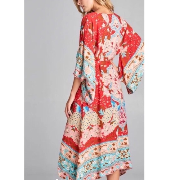 FP to Love Dresses & Skirts - Lotus Print Ruby Kimono Dress/Gown